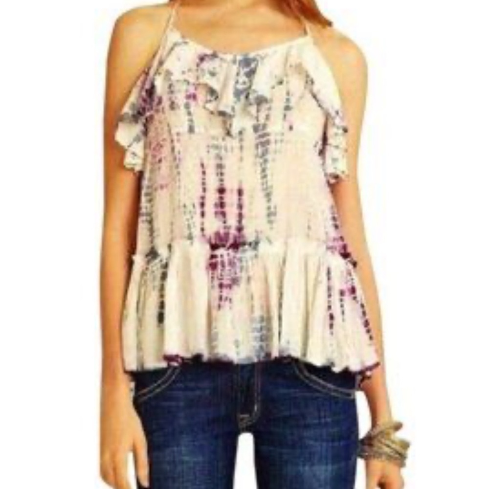 NWT free people tie dye ruffle tank - Picture 5 of 5